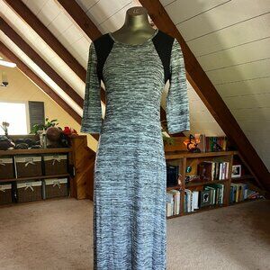 M - Xhilaration Marled Balck and Gray 3/4 Sleeve Jersey Maxi